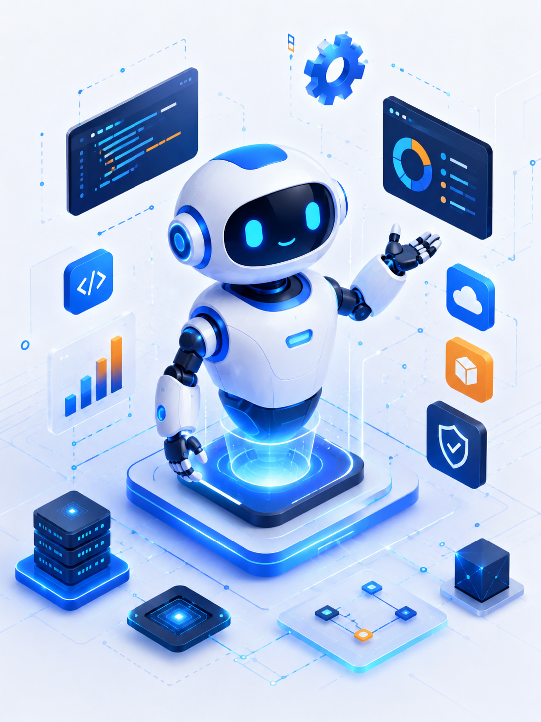 AI robot services illustration