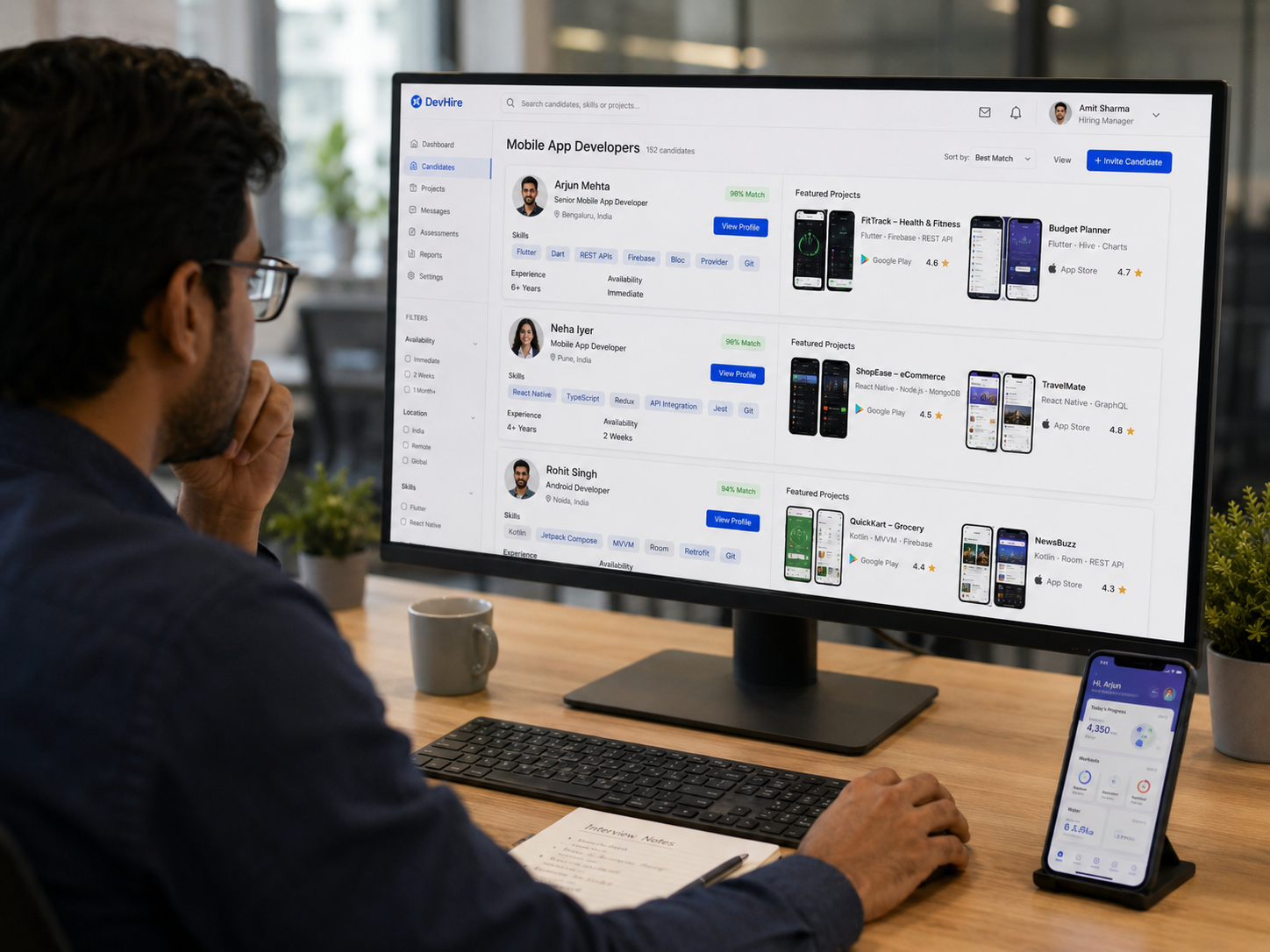 Hire Mobile App Developers workflow