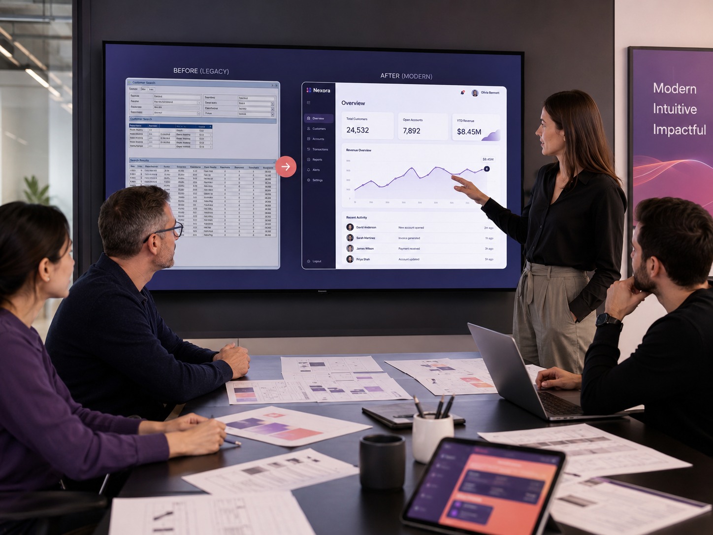 Software modernization before and after interface transformation