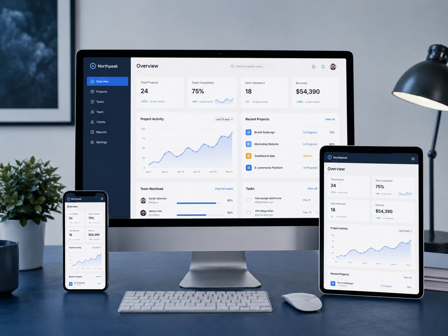 Web app design and responsive interface planning